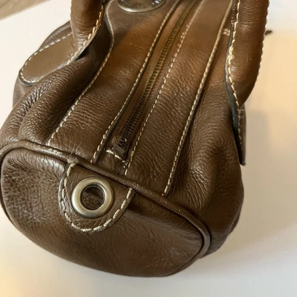 RARE Y2K Vintage Marc Jacobs Leather Barrel Bag Purse Brown - Picture 4 of 12